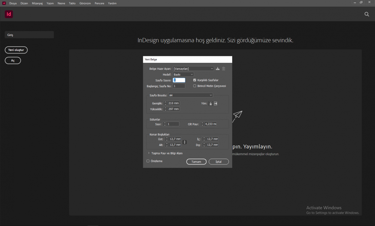 Adobe Indesign Lisans Görüntüsü